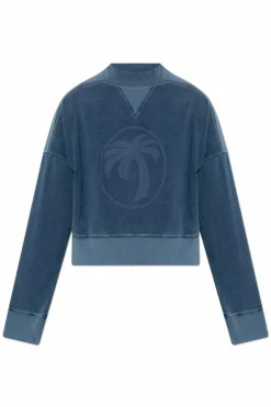 Palm Angels BLUE Sweatshirt with logo