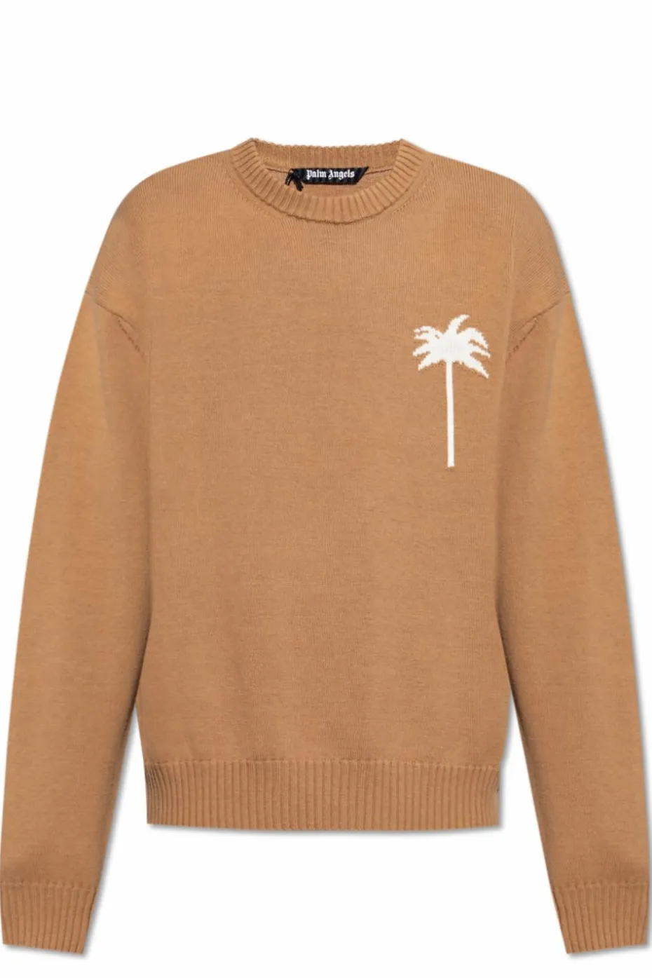 Palm Angels BROWN Sweater with palm pattern