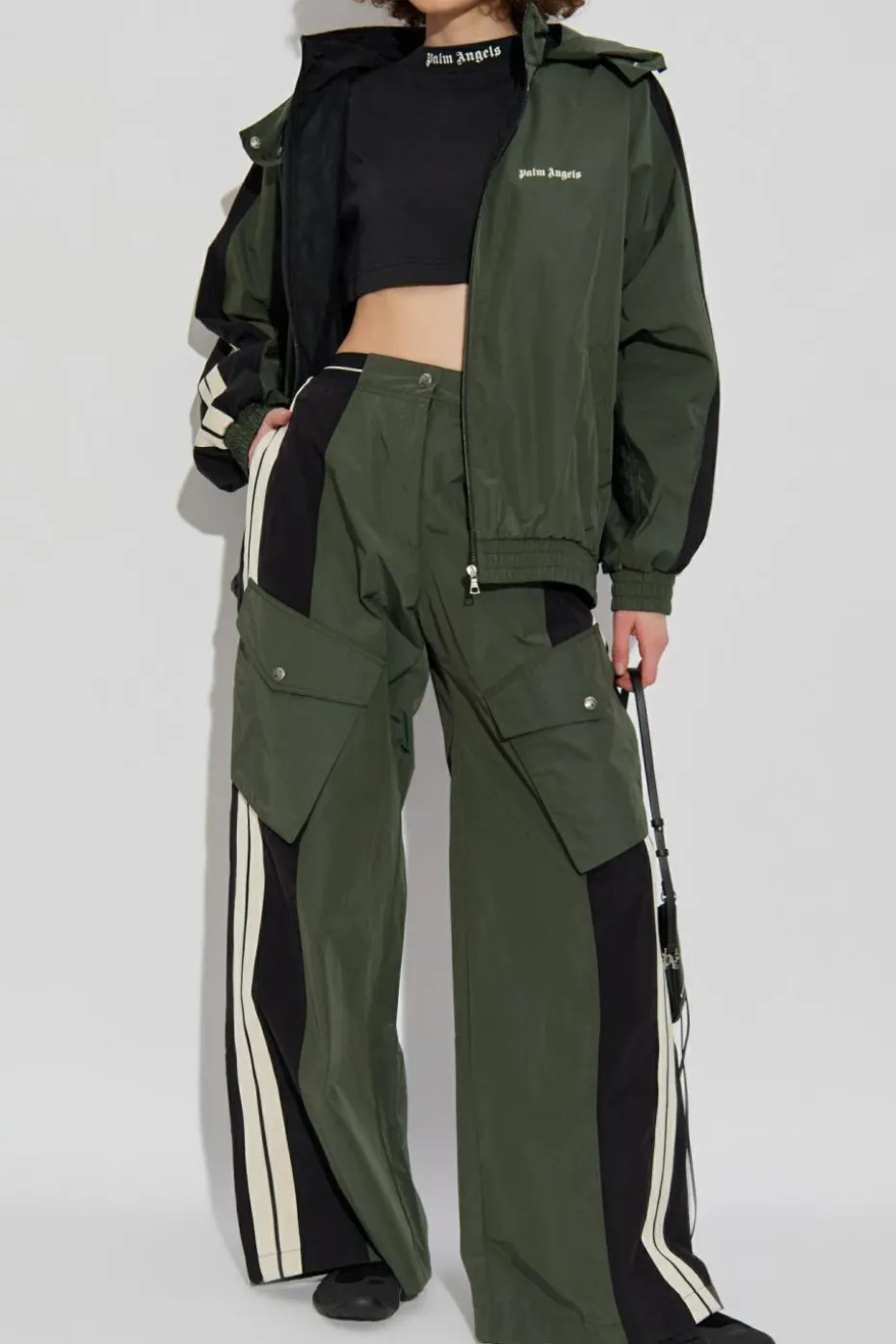 Palm Angels GREEN Trousers with pockets