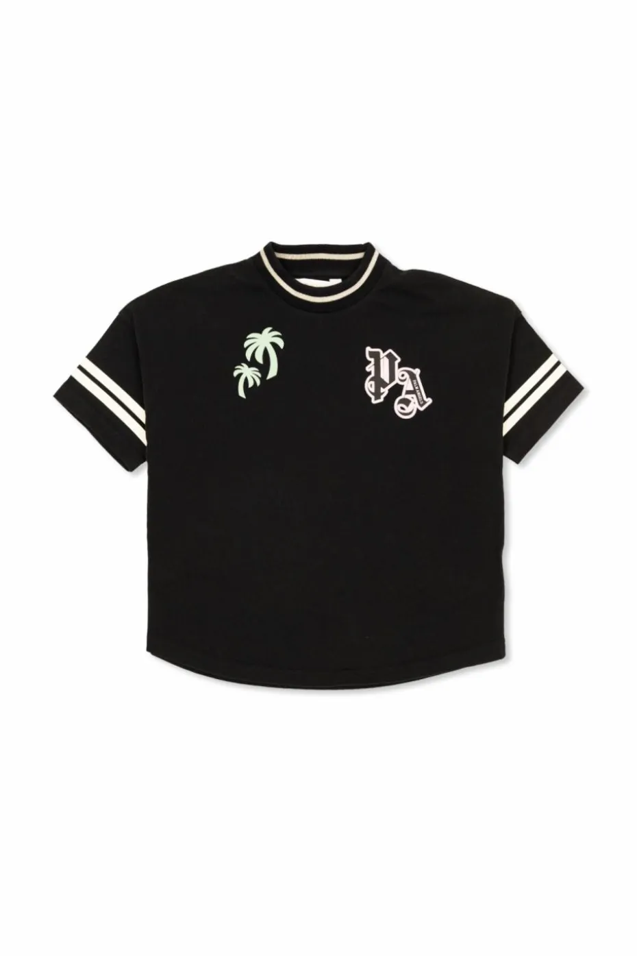 Palm Angels Kids BLACK T-shirt with printed logo