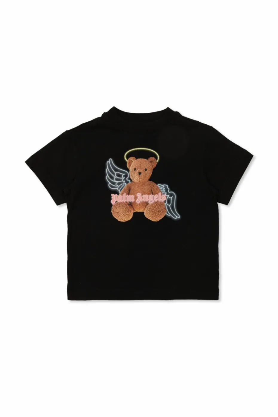 Palm Angels Kids BLACK T-shirt with colorful print