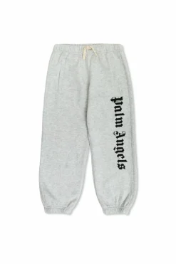 Palm Angels Kids GREY Sweatpants with printed logo