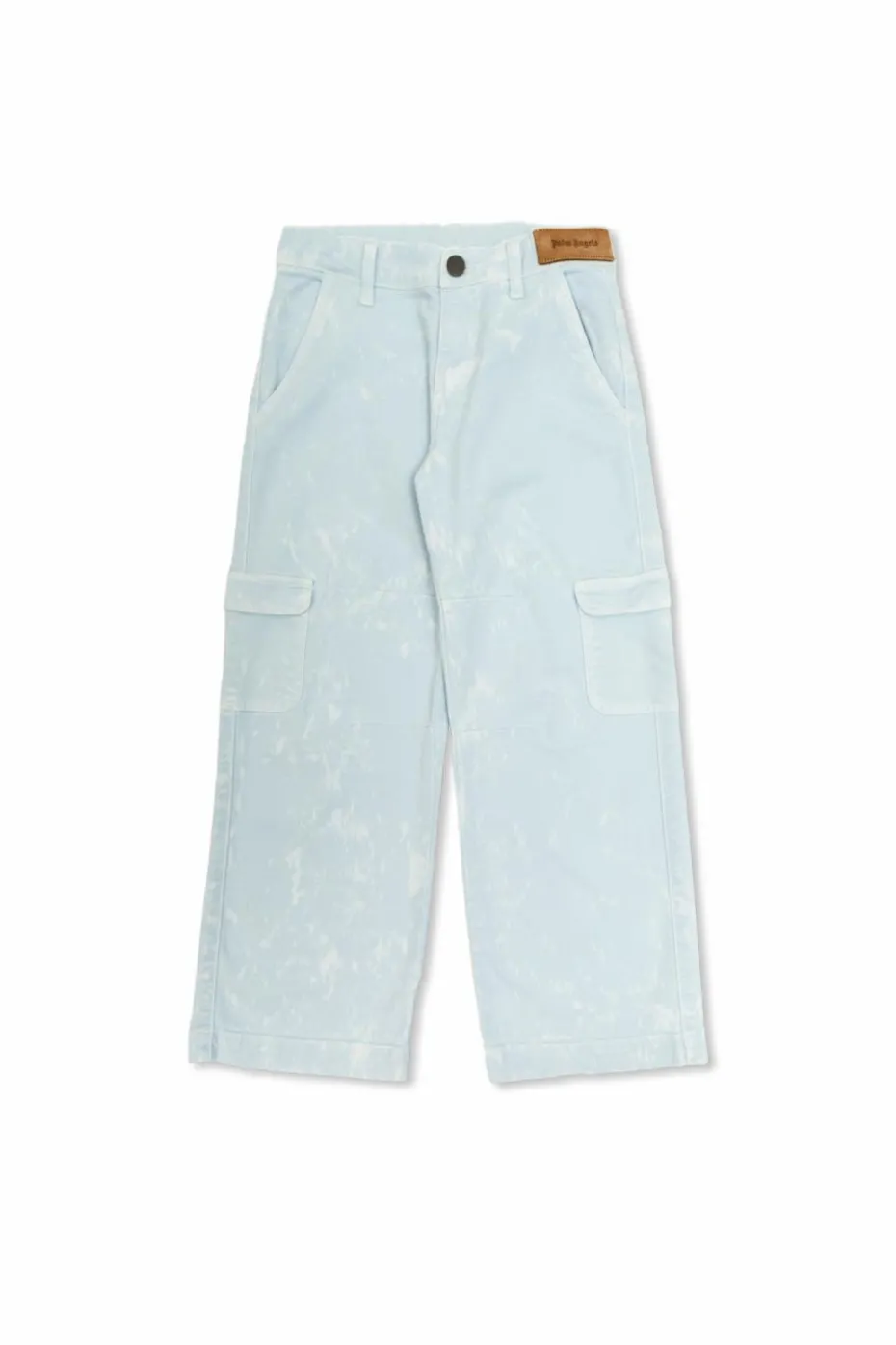 Palm Angels Kids light blue Cargo jeans