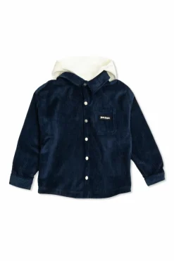 Palm Angels Kids NAVY BLUE Ribbed jacket