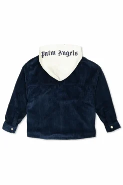 Palm Angels Kids NAVY BLUE Ribbed jacket