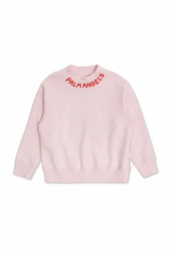 Palm Angels Kids PINK Sweatshirt with printed logo