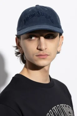Palm Angels NAVY BLUE Corduroy cap