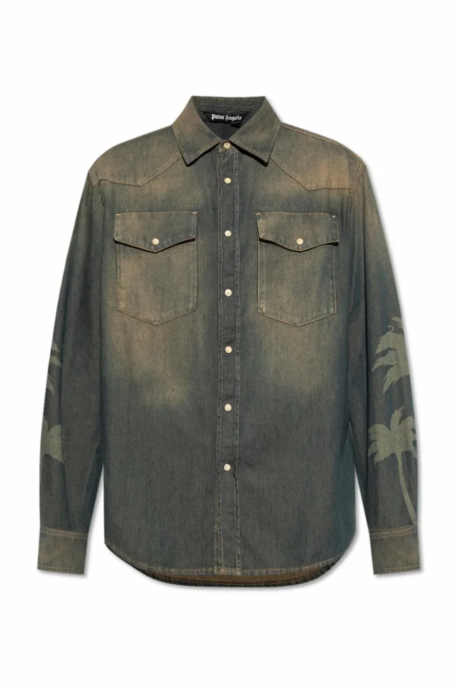 Palm Angels NAVY BLUE Denim shirt