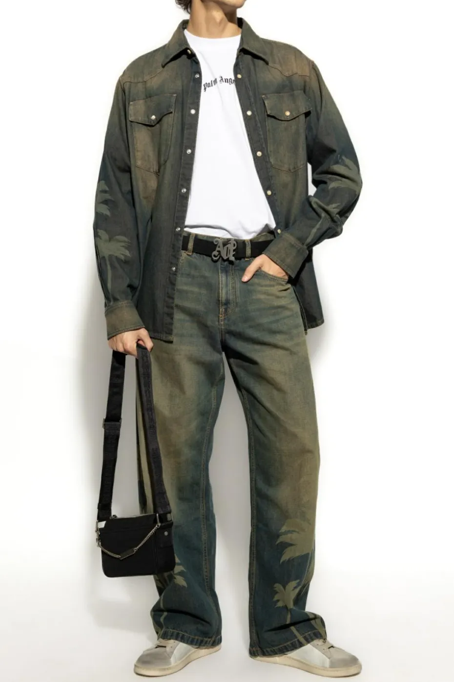 Palm Angels NAVY BLUE Denim shirt