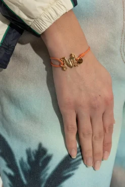 Palm Angels ORANGE Adjustable bracelet with logo-shaped appliqué
