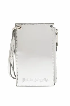 Palm Angels SILVER Card holder on a strap