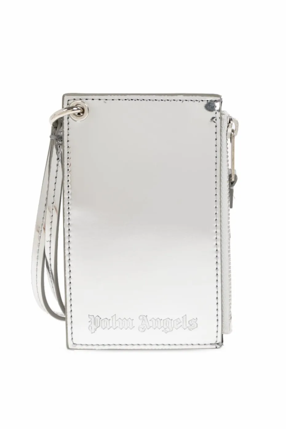 Palm Angels SILVER Card holder on a strap