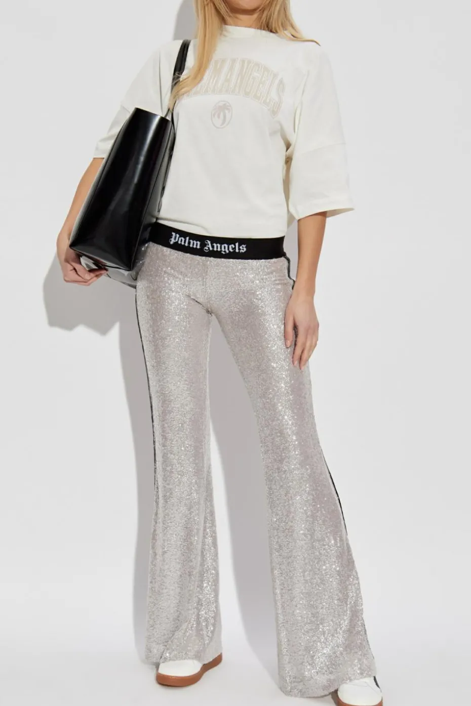 Palm Angels SILVER Sequin pants