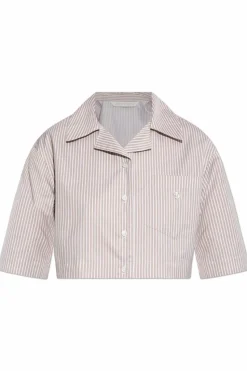 Palm Angels WHITE Shirt with striped pattern