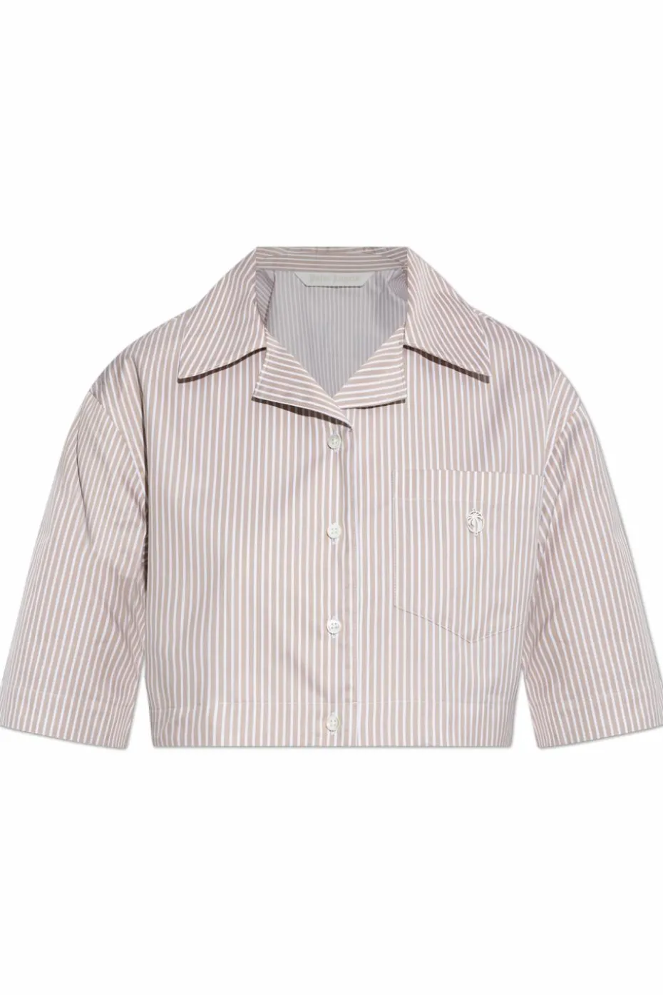 Palm Angels WHITE Shirt with striped pattern