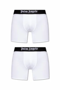Palm Angels WHITE Two-pack boxers with logo