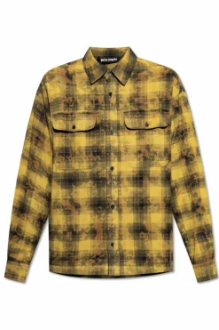 Palm Angels YELLOW Plaid patterned shirt