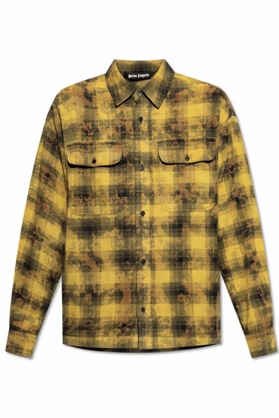 Palm Angels YELLOW Plaid patterned shirt