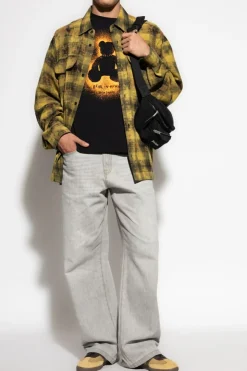 Palm Angels YELLOW Plaid patterned shirt