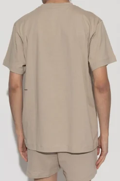 Pangaia beige T-shirt with logo