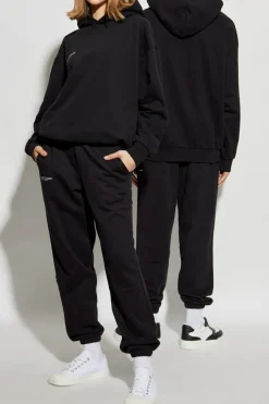 Pangaia BLACK Sweatpants with logo