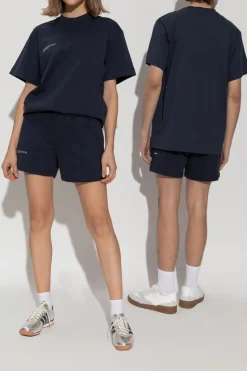 Pangaia NAVY BLUE Logo shorts