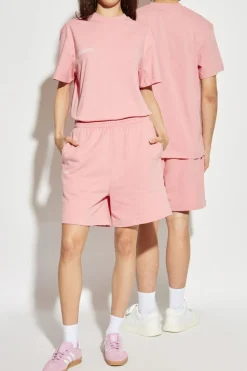 Pangaia PINK T-shirt with logo