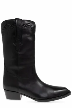 Paris Texas BLACK Leather cowboy boots Hilda