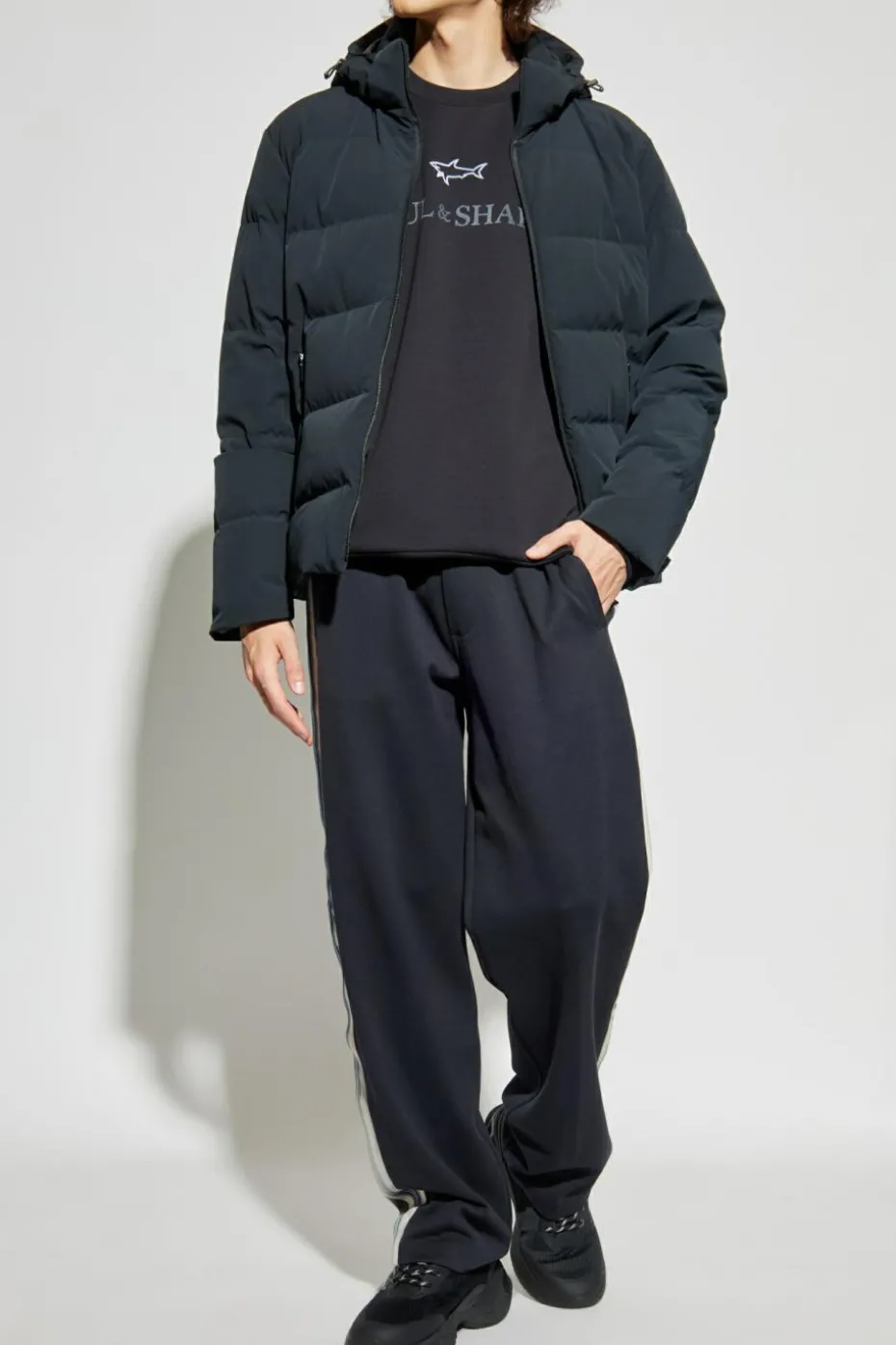 Paul & Shark BLACK Down jacket with hood