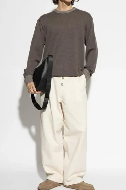 Paul & Shark BROWN Wool sweater with crew neck