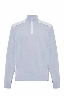Paul & Shark light blue Sweater with zip-up neckline