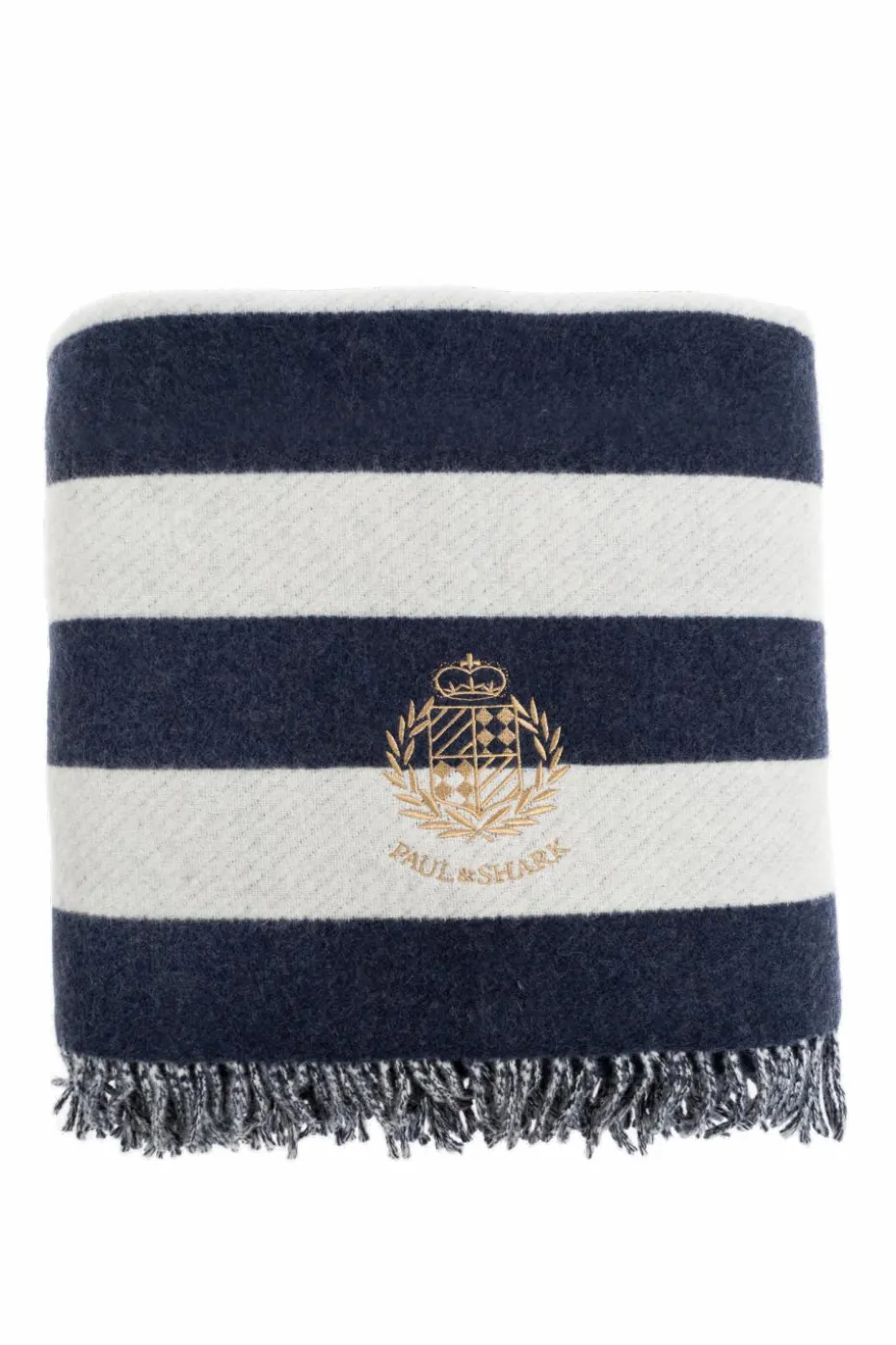 Paul & Shark NAVY BLUE Blanket with striped pattern