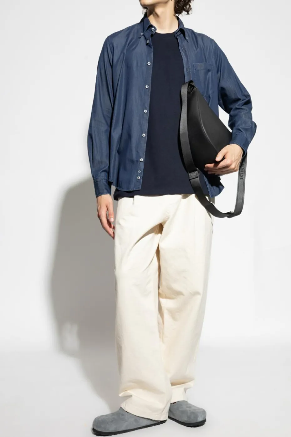 Paul & Shark NAVY BLUE Denim shirt with a pocket