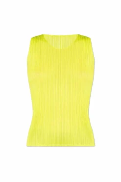 Pleats Please Issey Miyake neon Pleated top