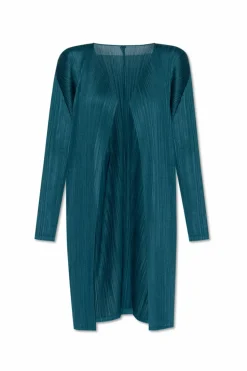 Pleats Please Issey Miyake GREEN Pleated coat