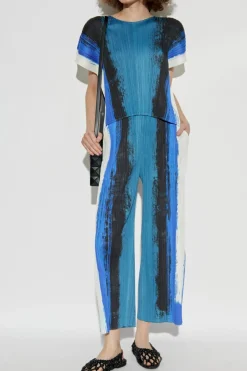 Pleats Please Issey Miyake BLUE Pleated top
