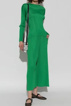 Pleats Please Issey Miyake GREEN Pleated pants