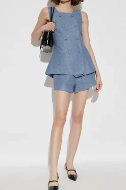 Posse BLUE Linen vest ‘Thea’
