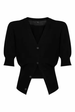 R13 BLACK Wool cardigan with short sleeves