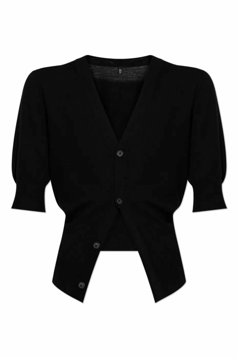 R13 BLACK Wool cardigan with short sleeves
