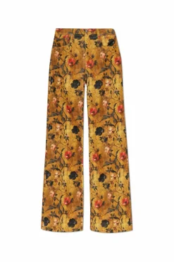 R13 BROWN Floral print trousers