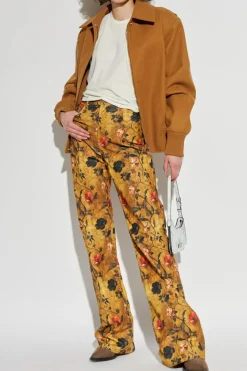 R13 BROWN Floral print trousers