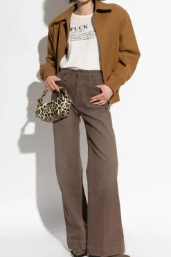 R13 BROWN Jeans with logo
