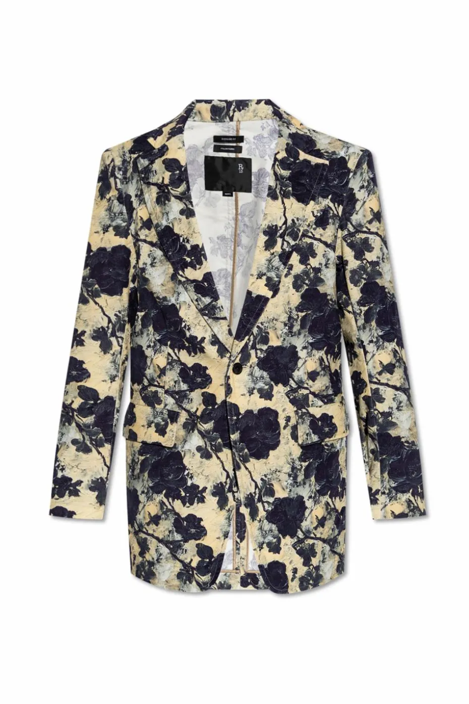R13 cream Blazer with floral motif