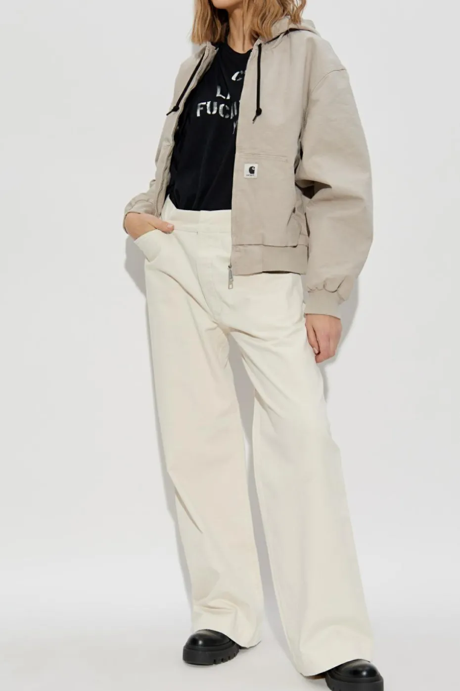 R13 cream Wide-leg pants
