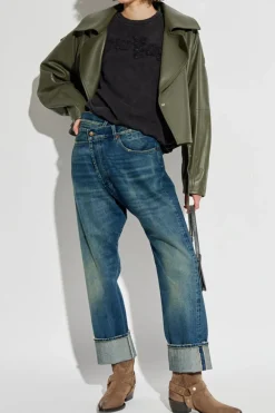 R13 NAVY BLUE Jeans with logo