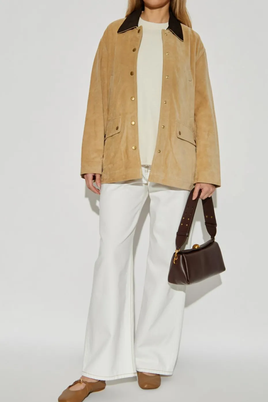 Rag & Bone beige Loose-fitting suede jacket