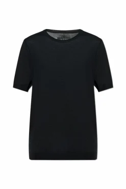 Rag & Bone BLACK T-shirt with a round neckline