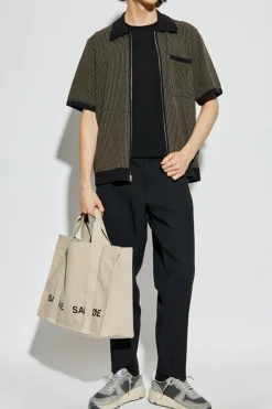 Rag & Bone BLACK T-shirt with a round neckline