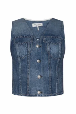 Rag & Bone BLUE Vest made of denim-like fabric